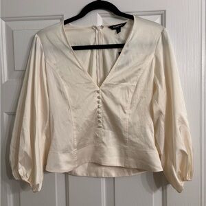 Express Cream V-Neck Blouse